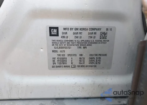 2015 Buick Encore Convenience из США, поврежденный, VIN KL4CJBSB9FB267021